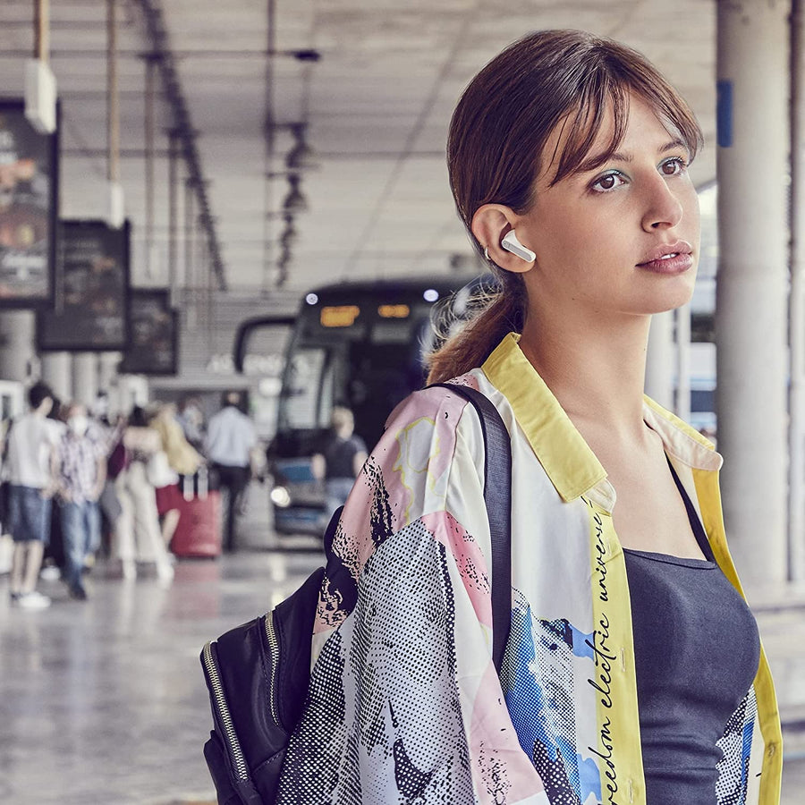 Ecouteurs sans fil bluetooth Autonomie 32h Energy Sistem Travel 6 ANC Moon BLANC