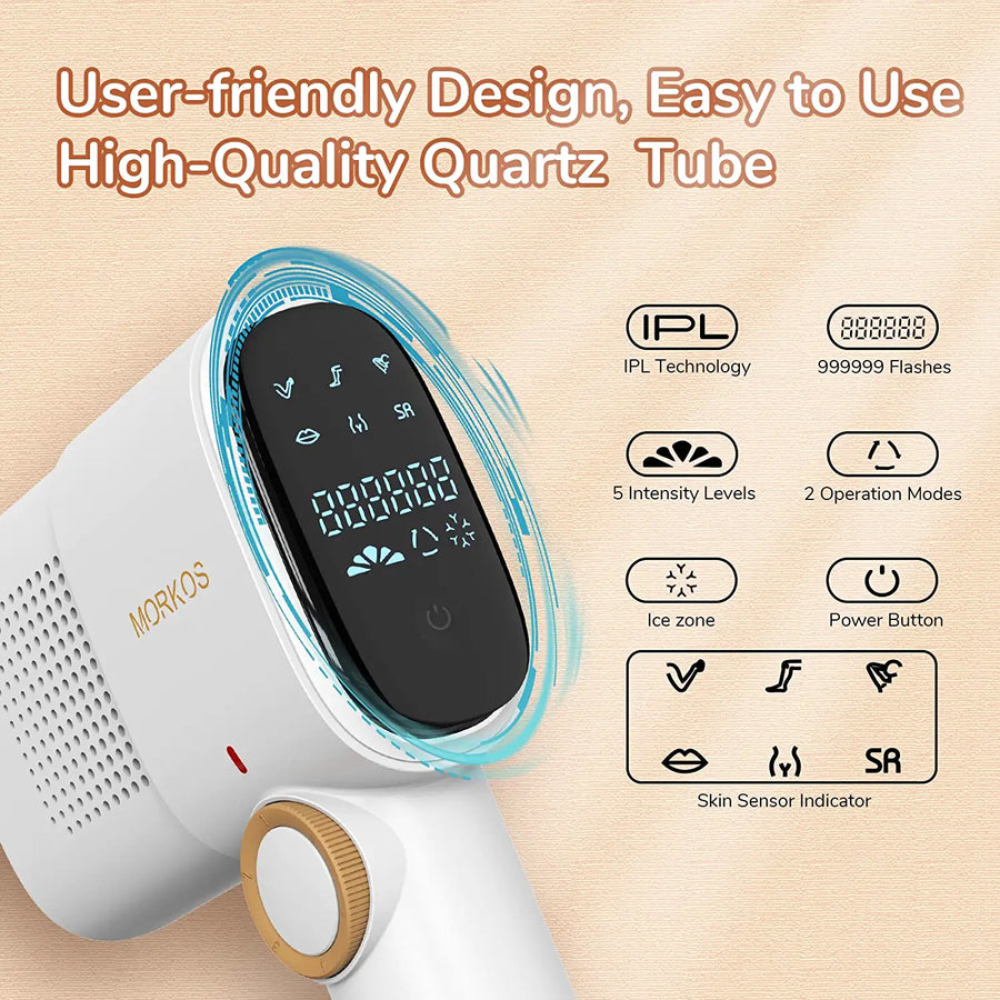 Epilateur Lumière Pulsée Laser 999,999 Flashes IPL Epilation Definitive Indolore corps entier