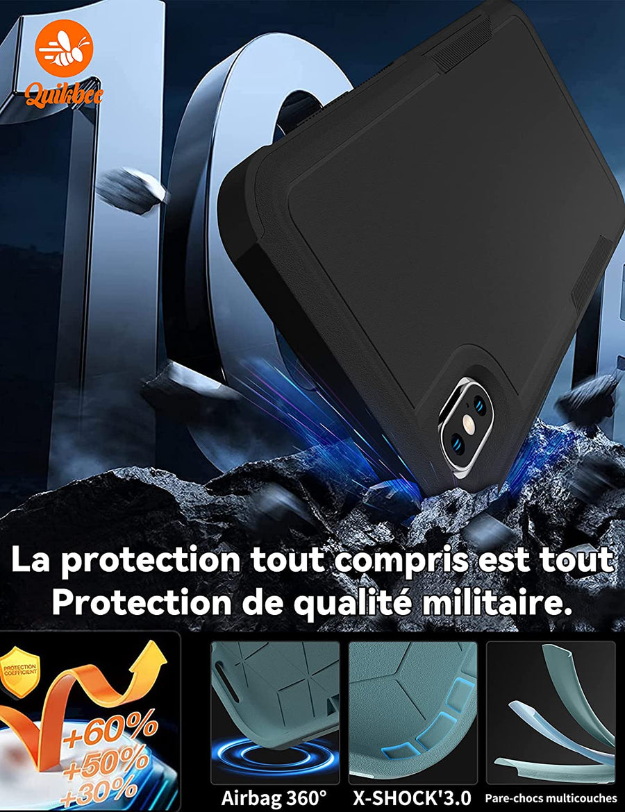 Coque de téléphone pour iPhone 6,5" XS MAX Protection de qualité Anti-Chute et Double Couche