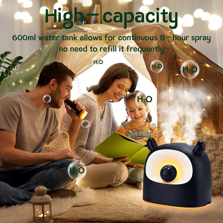 Mini Humidificateur d'Air 500ml Diffuseur Arome Fonction Veilleuse