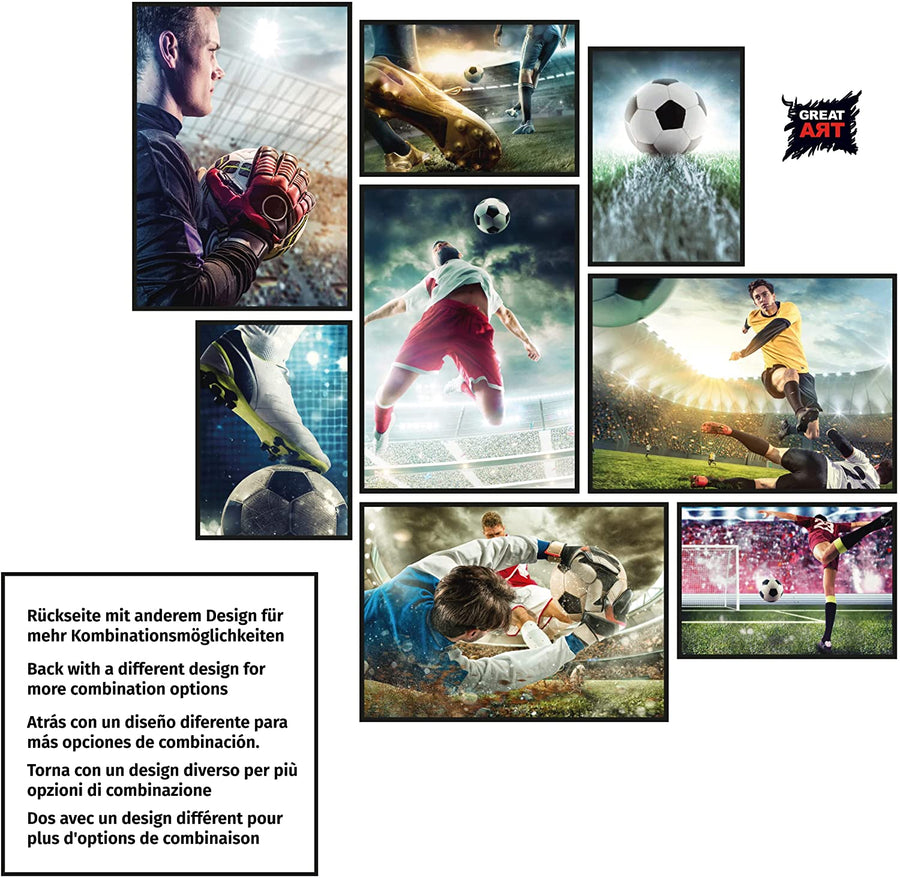 Ensemble d'affiches d'ambiance Football  8 collages de peintures murales enfant
