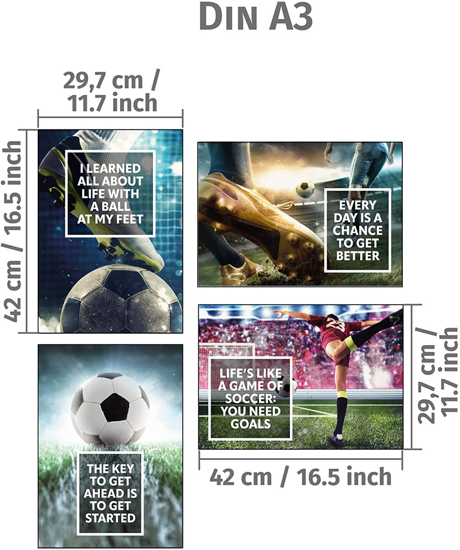 Ensemble d'affiches d'ambiance Football  8 collages de peintures murales enfant