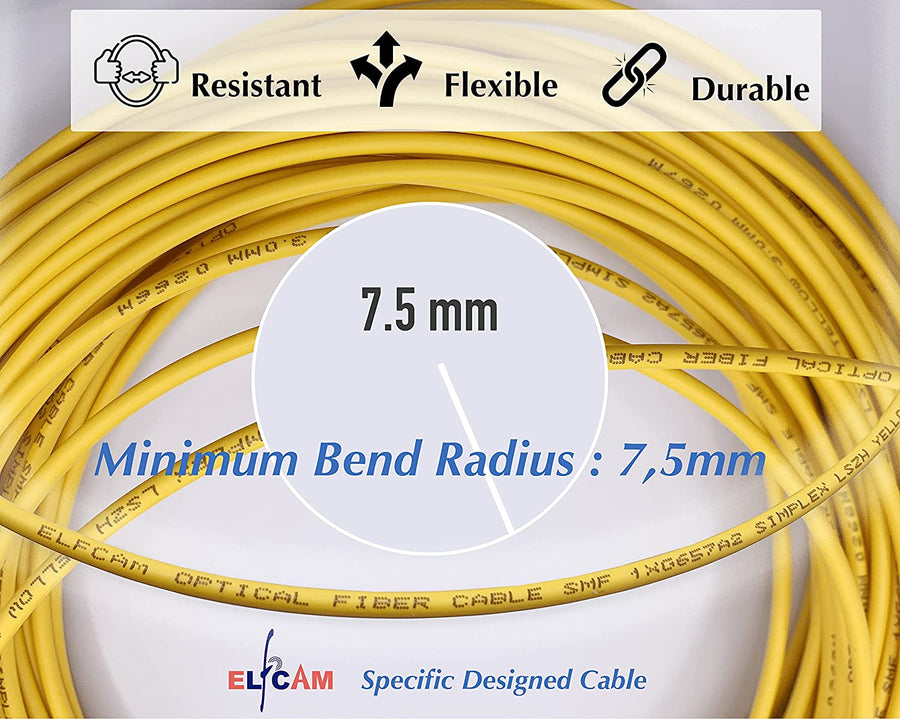 Câble à Fibre Optique LC/APC à LC/APC Monomode Simplex, 9/125 μm Jarretière Optique LSZH (50M)