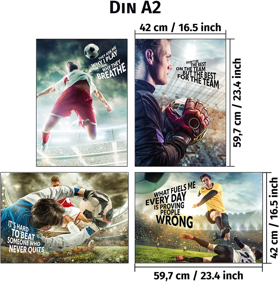 Ensemble d'affiches d'ambiance Football  8 collages de peintures murales enfant