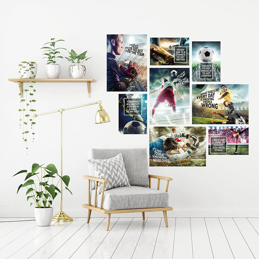 Ensemble d'affiches d'ambiance Football  8 collages de peintures murales enfant