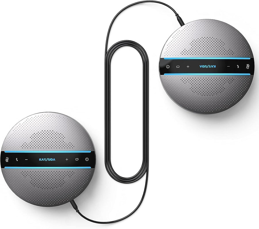 Bluetooth Conference Speakerphone SP300KIT 2pk Bundle, jusqu'à 16 participants, 18H d'appel, 360° Voice Pick-up 2x6 AI Echo & Noise Cancelling Microphones