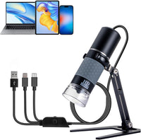 Microscope Numérique 1080P Mostanne, Grossissement 50-1000X, Microscope USB Portable avec Support Réglable, Compatible avec iPhone, Android, Mac et PC Windows
