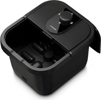 Bain de Pied Électrique, Appareil Massage Pieds avec Chauffage 45°C, Bulles et Rouleaux de Massage, Spa Pieds à Domicile avec Vidange, Noir