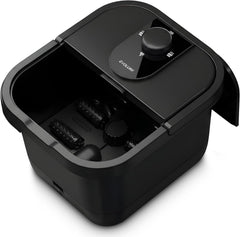 Bain de Pied Électrique, Appareil Massage Pieds avec Chauffage 45°C, Bulles et Rouleaux de Massage, Spa Pieds à Domicile avec Vidange, Noir