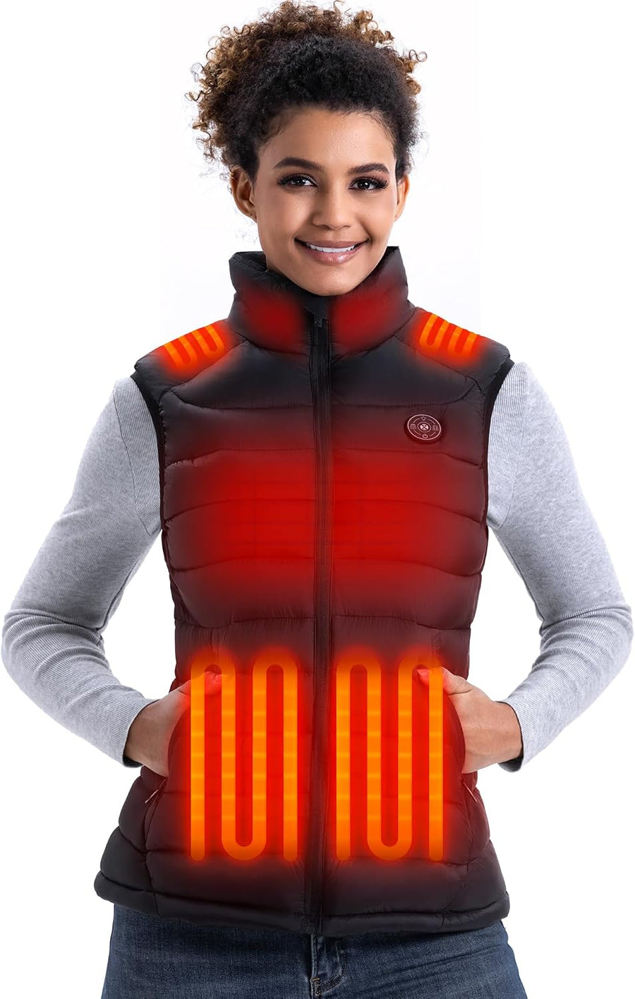 Gilet chauffant pour femme, taille M, avec batterie de 16 000 mAh
