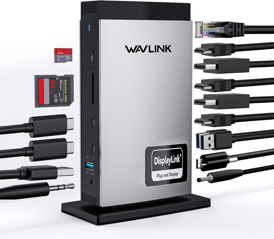 Docking Station DisplayLink Triple 4K60Hz HDMI,2DP pour ordinateur portable avec, pour M1~M5 Mac/Windows,Compatible avec MacBook Neo(Pas de chargement d'ordinateur portable)