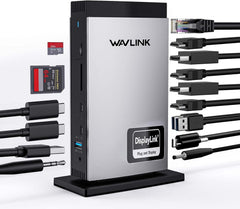 Docking Station DisplayLink Triple 4K60Hz HDMI,2DP pour ordinateur portable avec, pour M1~M5 Mac/Windows,Compatible avec MacBook Neo(Pas de chargement d'ordinateur portable)