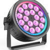 Projecteur LED DMX, 18x10W RGBW Silencieux Lumiere de Scene avec Anneau RGB, Jeux de Lumiere Eclairage avec Son Activé et Stroboscope, Lampe Disco pour Soiree