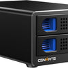 Boîtier Disques Durs, Aluminium Boîtier 2 Baies 10Gbps avec Ventilateur pour HDD/SSD SATA 2,5/3,5, Câble USB A/C 3.2 Remplacement à Chaud, Boîtier HDD sans Outil, DAS (sans Raid/NAS)