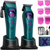 Tondeuse à Cheveux Homme Professionnelle avec Moteur Rotor Externe 8000RPM Kit Tondeuse Barbier et Finition Sans Fil, Lame DLC, Zéro écart, Protections Magnétiques