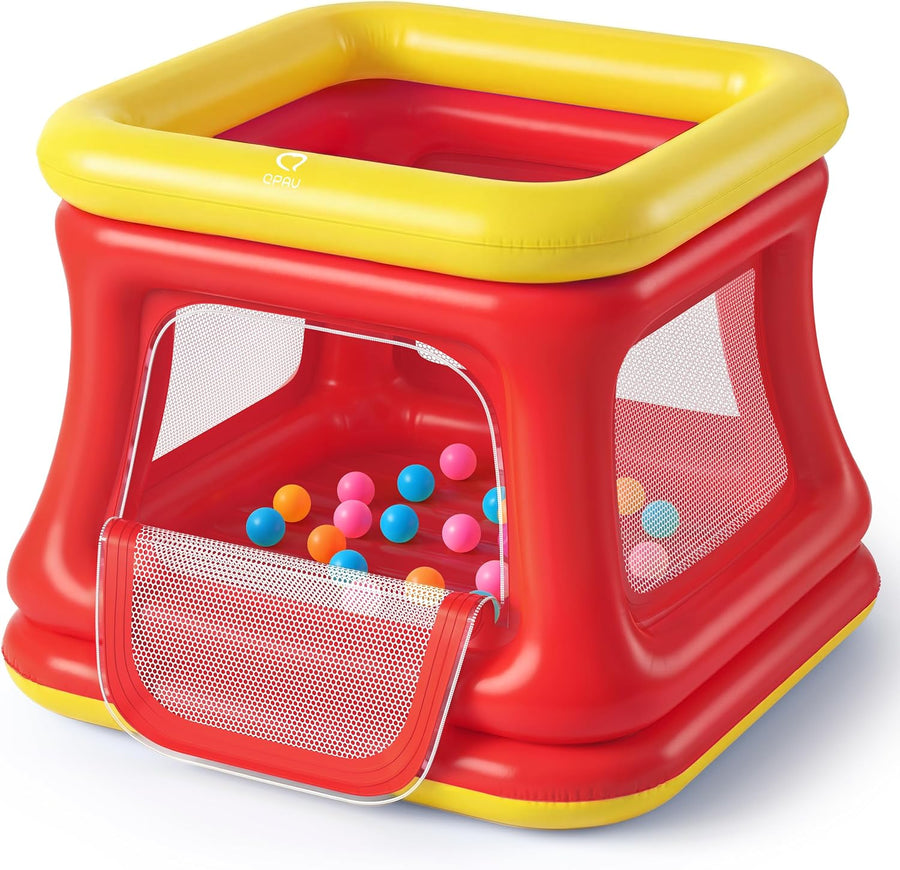 Maison gonflable 3 en 1 pour tout-petits de 1 à 3 ans, piscine à balles et trampoline, maison gonflable avec filet de sécurité, intérieur et extérieur, aire de jeux pour bébé