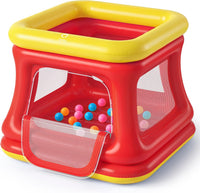 Maison gonflable 3 en 1 pour tout-petits de 1 à 3 ans, piscine à balles et trampoline, maison gonflable avec filet de sécurité, intérieur et extérieur, aire de jeux pour bébé