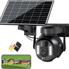 Caméra de Surveillance 4K - PTZ 360° Extérieure Étanche avec Zoom 5X, Caméra Solaire 4G/5G LTE pour Sécurité Domestique, Inclus Carte SIM 300Mo et Carte SD 64Go (8MP)