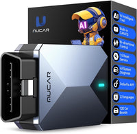 MUCAR BT200 Max AI Bluetooth, mises à Jour à Vie, Compatible ELM327, Outil de Diagnostic OBD2 Tous systèmes avec 15 réinitialisations pour iOS et Android, CANFD, authentification, FCA SGW