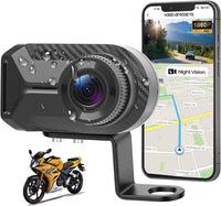 Mini Dashcam pour Moto, 1080P Caméra IP66 Avant étanche sans écran, Grand Angle 110°, Vision Nocturne, Application WiFi, Enregistrement en Boucle