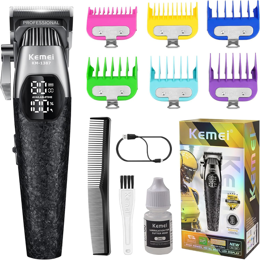 Tondeuse à cheveux professionnelle pour homme Tondeuse à cheveux électrique sans fil avec lame en T sans fil