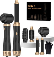 Airstyler 5 en 1 Brosse Soufflante Air Styler set Hair Styler Airbrush Fer a Boucler Brosse Soufflante Brosse Lissante Pour Cheveux, Kit de coiffure