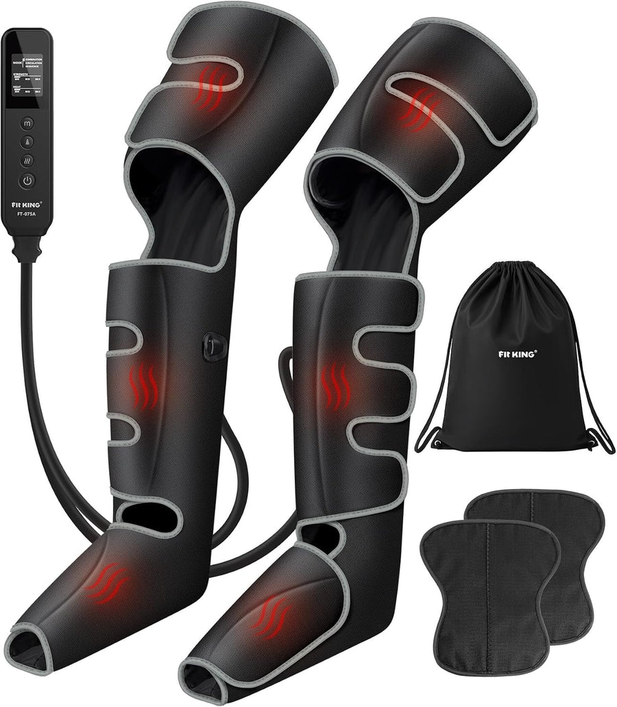 Masseur de jambes pour pieds, mollets, cuisses et chaleur 3 modes et 3 intensités pour soulager les tensions au quotidien et détendre les muscles des jambes