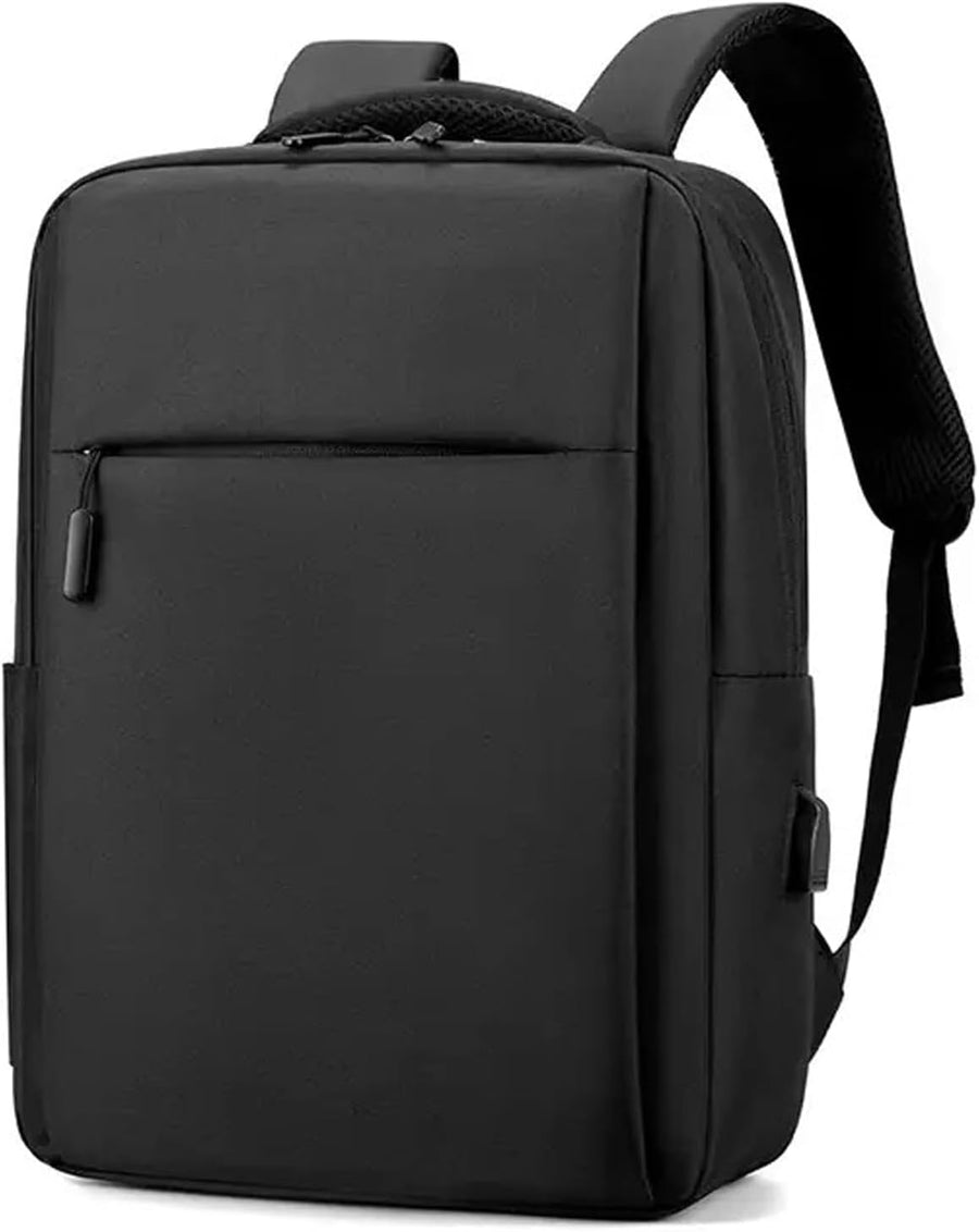 Sac à Dos pour Ordinateur Portable 16 Pouces, Port USB et Sangle pour Valise, Unisexe Étudiant Voyage, Sac Quotidien Enseignant Antivol en Noir