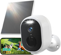 Camera 2K Exterieur WiFi sans Fil Solaire sur Vision Nocturne Couleur | 5G/2.4GHz, Détection Humaine AI, Détection de Mouvement, Audio Bidirectionnel, SD/Cloud, Sirène, IP65