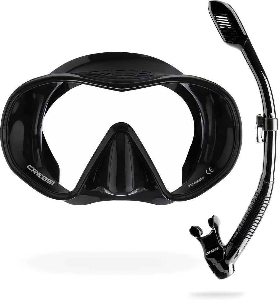CRESSI F-Dual + Supernova Dry Combo Masque F-Dual et Tuba Sec pour la Plongée et Le Snorkeling