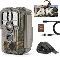 GardePro E5 2.0 Pro 4K Camera de Chasse, Carte SD de 64 Go, 64MP Caméra de Chasse, Camera Vision Nocturne Animaux Exterieur, Piege Photographique, Camera Detecteur de Mouvement