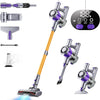 Aspirateur sans fil avec batterie 60 KPa/600 W, autonomie de 75 min, station de charge murale, aspirateur sans fil avec écran intelligent, brosse anti-enchevêtrement pour tapis et poils