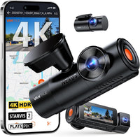 VANTRUE N4 Pro S Dashcam Voiture 3 Canaux 4K+1080P+1440P Avant Int Arrière STARVIS2, HDR, Vue 360°, Vision nocturne IR, WiFi 5GHz GPS, Mode Parking 24h, Commande vocale FR, Carte MAX 1To, N4PSRC18
