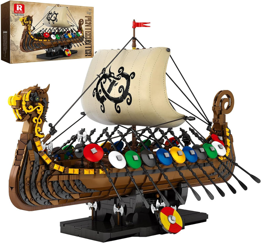Ensemble de construction modèle pirate viking, kit voiles et boucliers 66101, cadeau hommes adultes garçons, décoration bureau viking