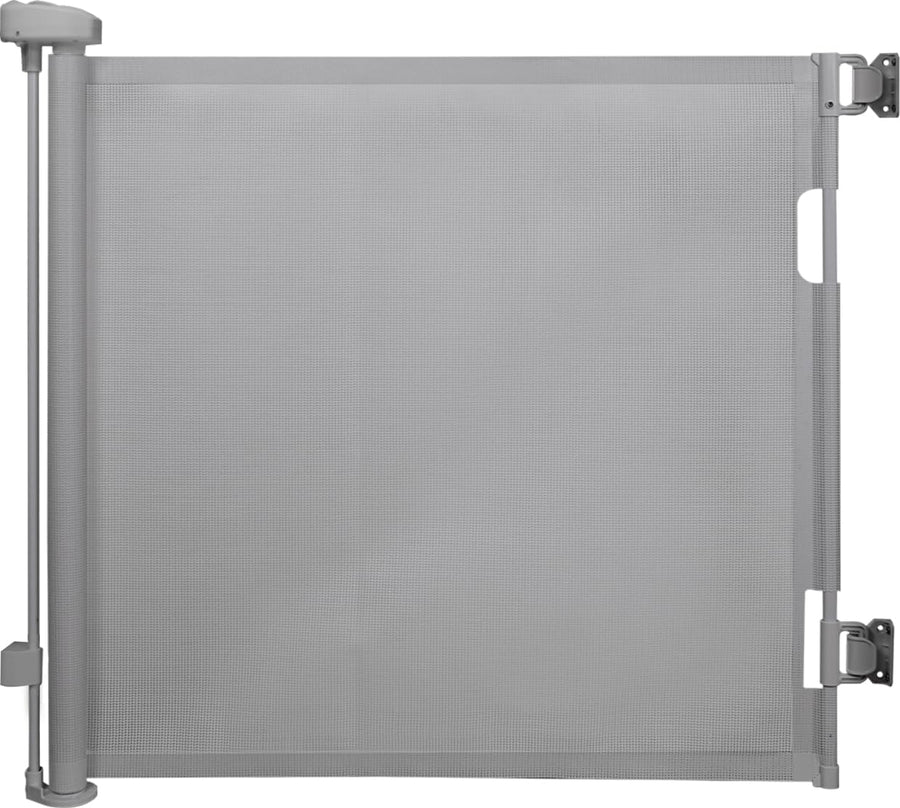 Barrière de Sécurité Enfant – Rétractable/Extensible 0-140 cm, Hauteur 86 cm – pour Enfants et Chiens, Escaliers, Portes et Couloirs – Utilisation Intérieur et Extérieur - Gris