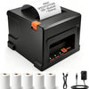 Imprimante de reçus 80 mm - Imprimante d'étiquettes d'expédition - USB & Bluetooth & LAN - 220 mm/s - Avec 5 rouleaux de papier - Pour restauration et vente au détail, prise en charge ESC/POS