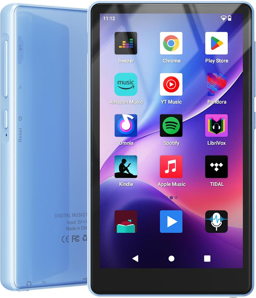 Android Lecteur MP3 avec Spotify avec Bluetooth et WiFi, 96Go Lecteur de Musique avec écran Tactile 4,5", Pandora, Amazon Music, Android 13 MP4 et MP3 Lecteur pour Enfants avec Libby, Spotify Kids