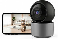 Caméra Sécurité Intérieur — Babyphone Animal Bébé 3MP 1296p Panoramique WiFi Double Bande 2.4/5GHz, 6 LEDs IR Vision Nocturne, Audio Bidirectionnel, Détection Mouvement Son, Stockage SD/Cloud