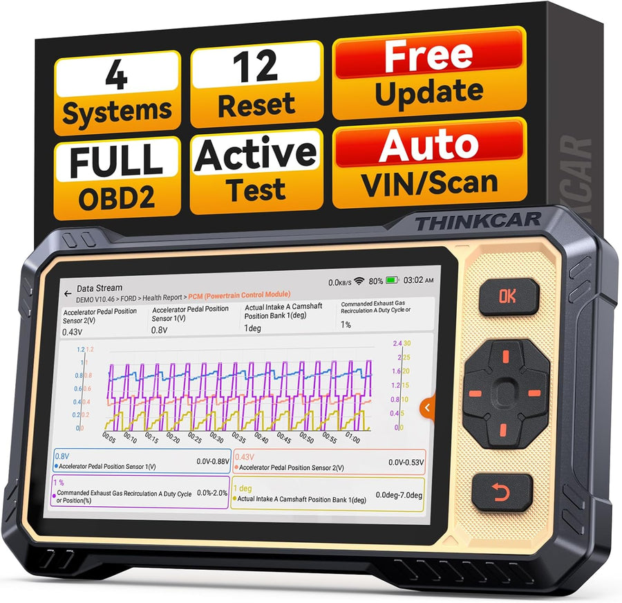 Outil de diagnostic OBD2 THINKCAR THINKSCAN 662 : scanner bidirectionnel moteur/ABS/SRS/transmission, plus de 12 réinitialisations, CAN-FD et FCA, mises à jour gratuites
