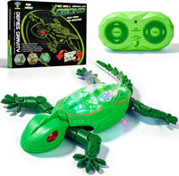 Jouet Gecko Radiocommandé avec 9 Modes D'Éclairage, Jouet Lezard Télécommandé pour Mur, Mouvements Réalistes, Cadeau Robot Interactif