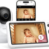 Babyphone Caméra BM04 | Écran 5 Pouces, avec ou sans WiFi | Livré avec 1 Caméra, Vision Nocturne 1080p, Portée 290 m, Autonomie 20h, Détection Pleurs et Mouvement
