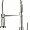 Robinet de cuisine extractible haute pression, mitigeur 360° avec douchette et tuyau à ressort, robinet d’évier en acier inoxydable pour évier et casseroles