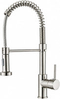 Robinet de cuisine extractible haute pression, mitigeur 360° avec douchette et tuyau à ressort, robinet d’évier en acier inoxydable pour évier et casseroles