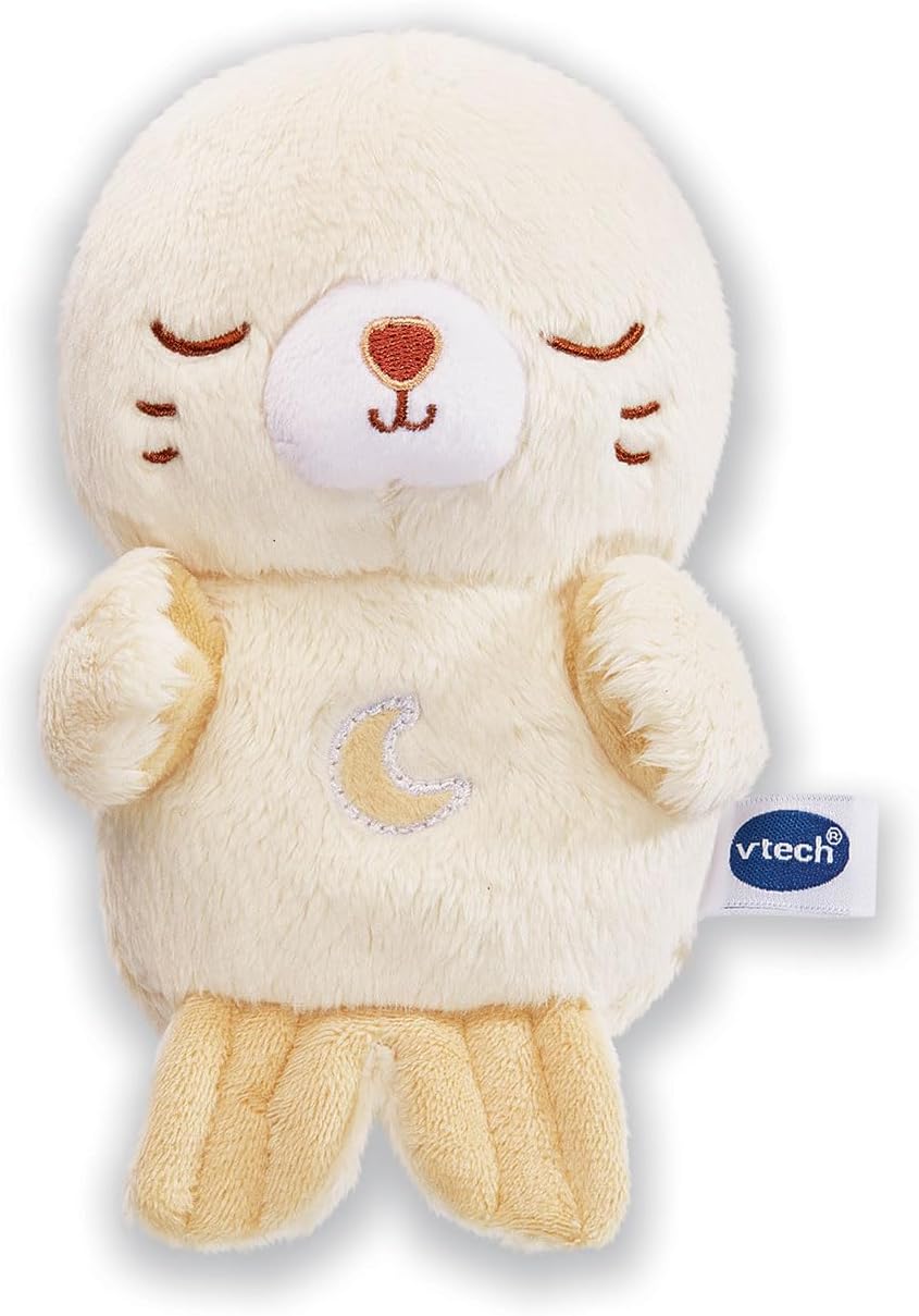 VTech - LumiZen Beige - Petite Peluche Phoque, Doudou Veilleuse Musicale Bébé - Veilleuse Nomade Enfant, Peluche Apaisante et Lumineuse - Cadeau Bébé Naissance et Cadeau Enfant - Contenu en Français