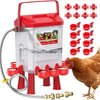 Abreuvoir Poules Automatique 10 litres avec Pieds, 8 Bols, Flotteur Filtré Contrôlé