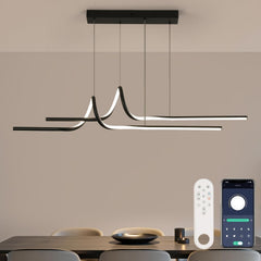 Suspension LED Table à Manger 100 cm, Dimmable, APP et Télécommande [Classe énergétique E] Suspension Moderne, Lampe Réglable en Hauteur pour Table à Manger et Bureau, 3000–6500K, 36W