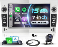 4G+64G Autoradio Argent Android 15 pour Opel Corsa C/D Zafira B Astra H Meriva Vivaro Signum Combo, 7'' IPS Écran Tactile avec Carplay Android Auto GPS Wi-Fi USB/Type-C Bluetooth FM RDS Caméra