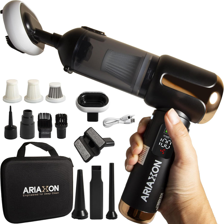 Aspirateur à Main sans Fil pour Poils d’Animaux – 45 min, Maison & Voiture Fini poils et miettes sur canapé et voiture, 4 en 1, batterie longue durée, HEPA métallique lavable, kit complet + sac inclus