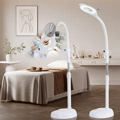 Lampe Esthetique Professionnel, 2500 Lumens, col de Cygne Flexible, Intensité Réglable en Continu, Lampadaire Loupe LED