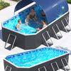 Piscine Rectangulaire Tubulaire avec Auvent, Piscine hors sol Pliable Grande, Metal Frame Piscine Tubulaire Épaissi, Facile à Ranger&Épuisement Piscine pour Jardin et Famille,228 x 127 x 50 cm